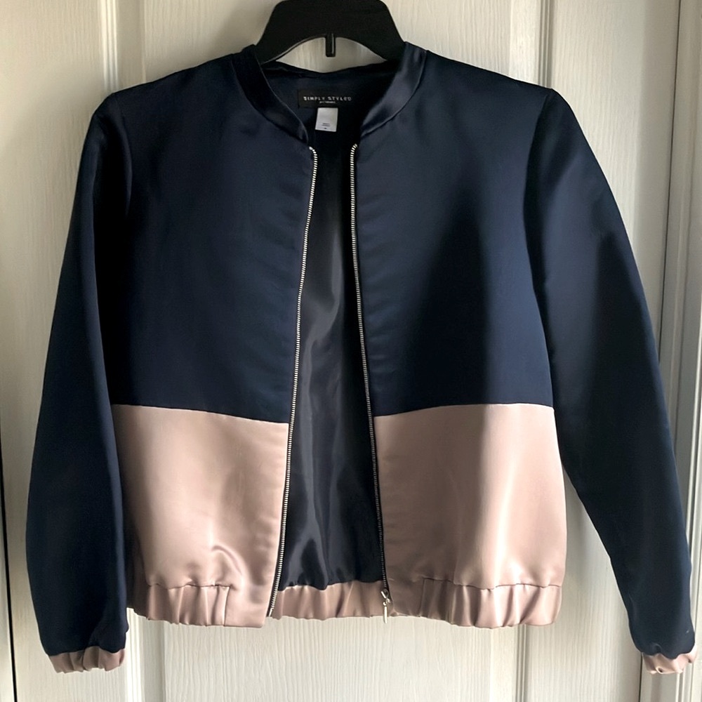 Simply Styled by Sears blue/pink satin style jacket M